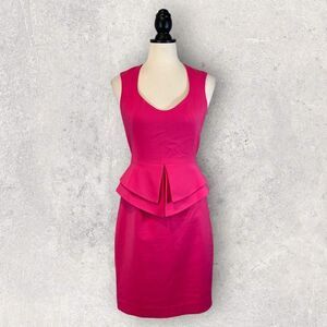 Black Halo Valentina Dress Barbie Pink Sleeveless Peplum, Size 4